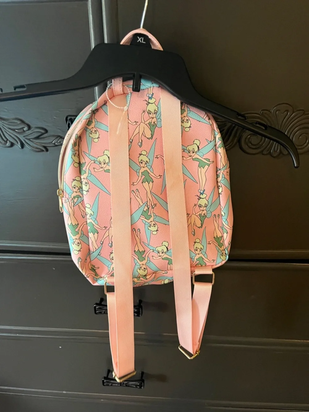 Disney Pink Tinker Bell Patterned Kids Backpack with Aqua Wings